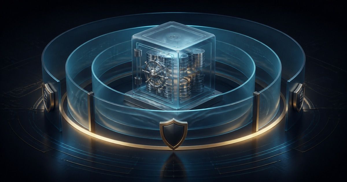 Player funds secured inside layered protective vault rings